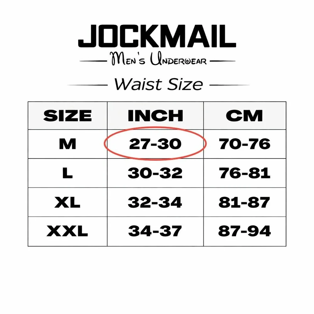 Jockmail Medium (27-30) Leopard Print Brief Black White Low Rise Underwear JM394